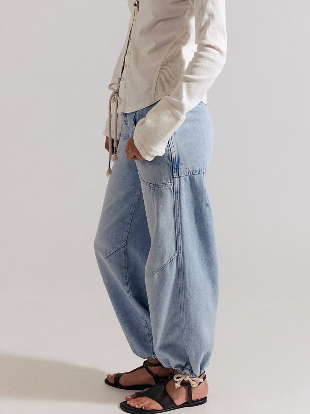 NWT Women's Free People Love Language Low Rise Denim Baggy Jeans Size 28 - Picture 2 of 8